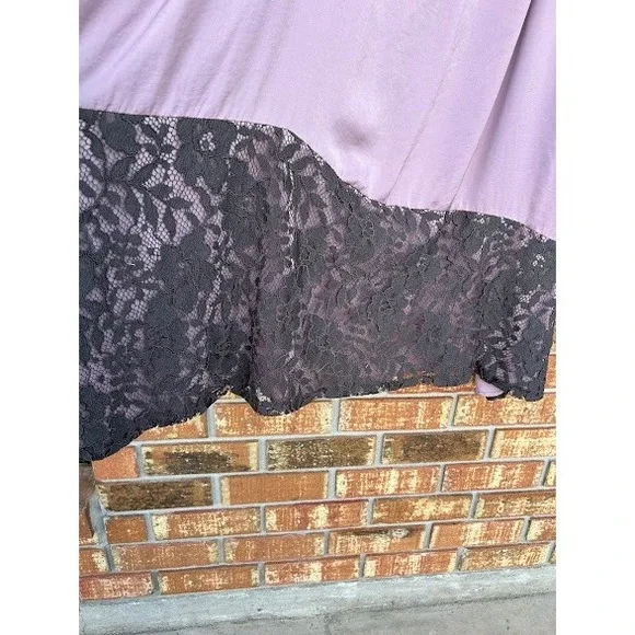 Lane Bryant Lavender/Lace Trim Babydoll Night Dress Purple Black Plus Sz 28 - Picture 5 of 9